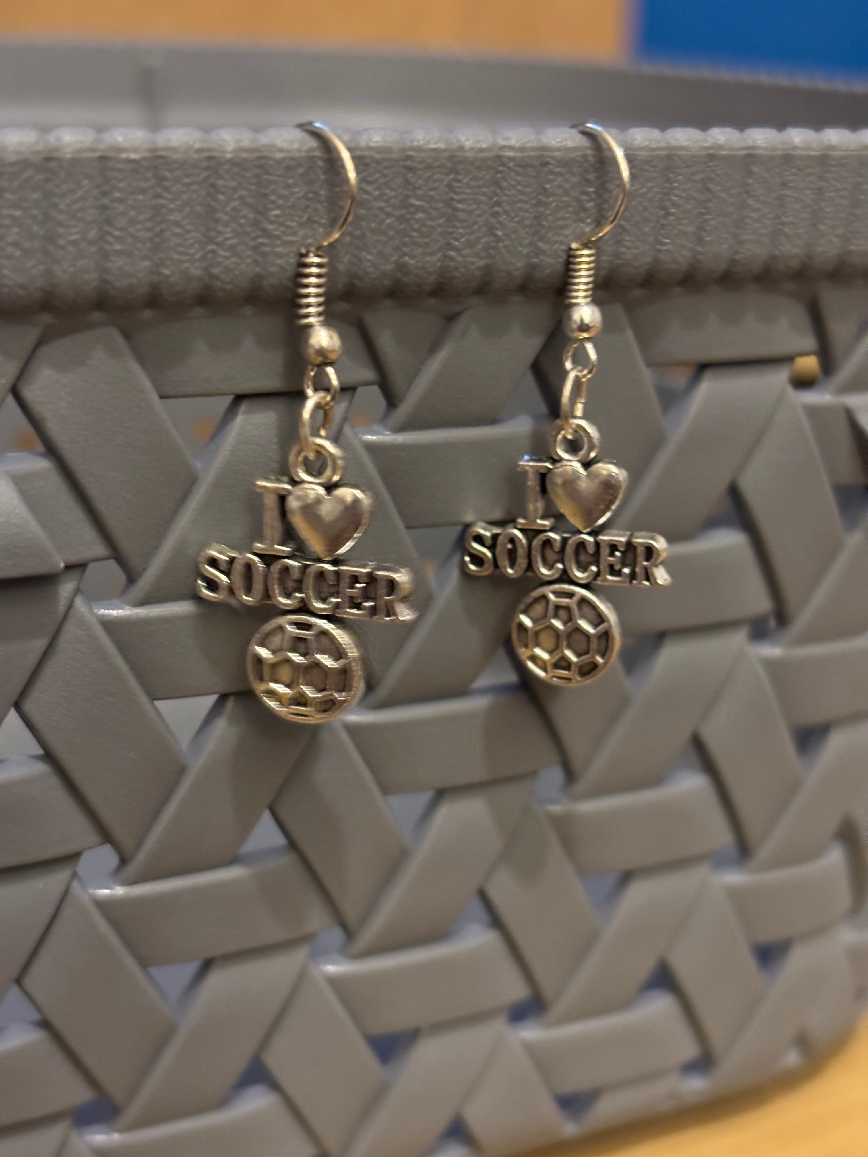 I Heart Soccer Earrings