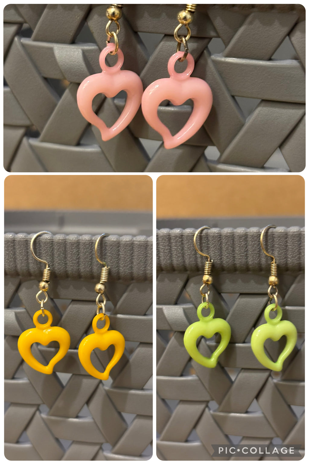 Coloured Love Heart Earrings