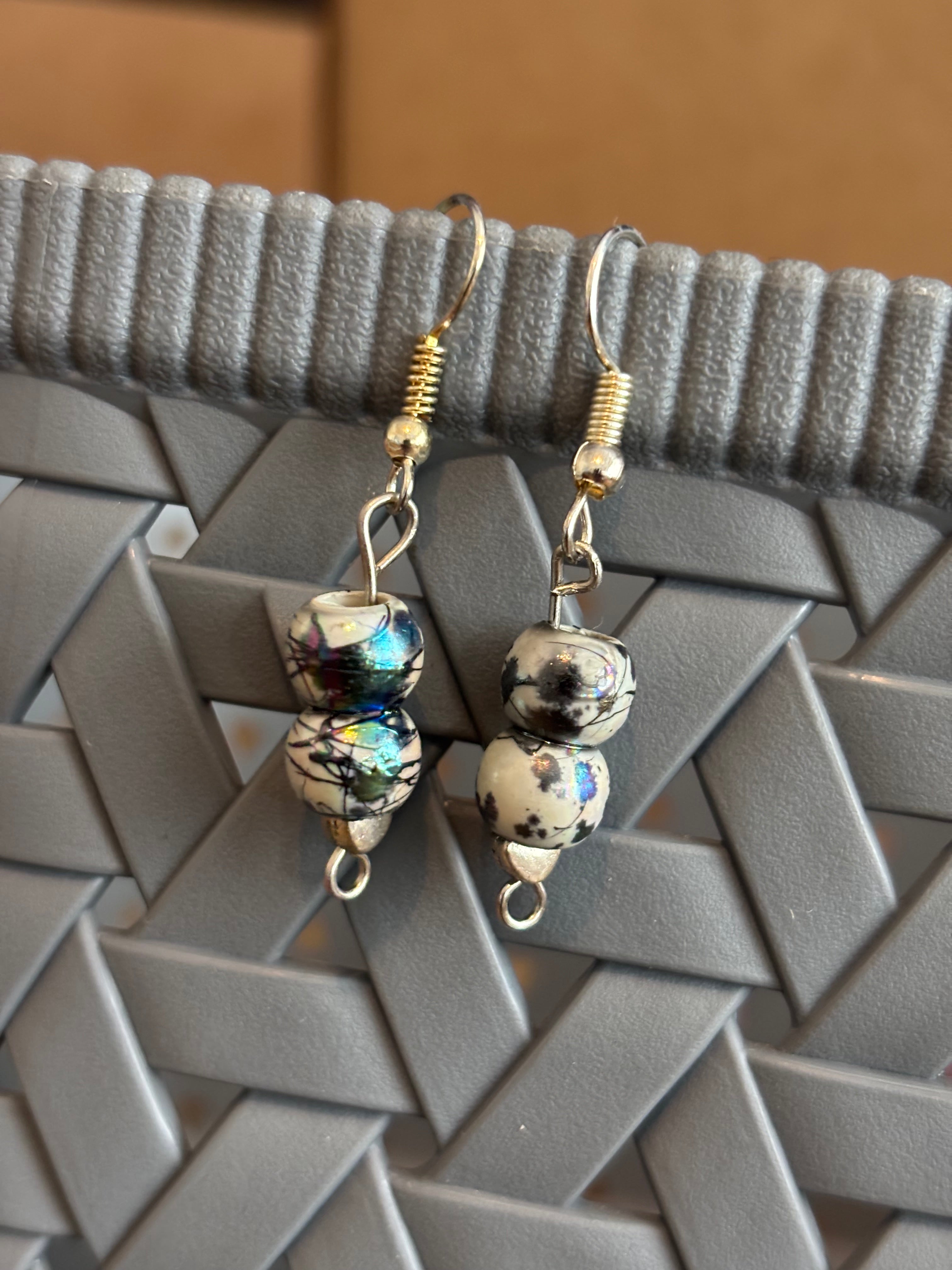 Heart With Beads Earrings
