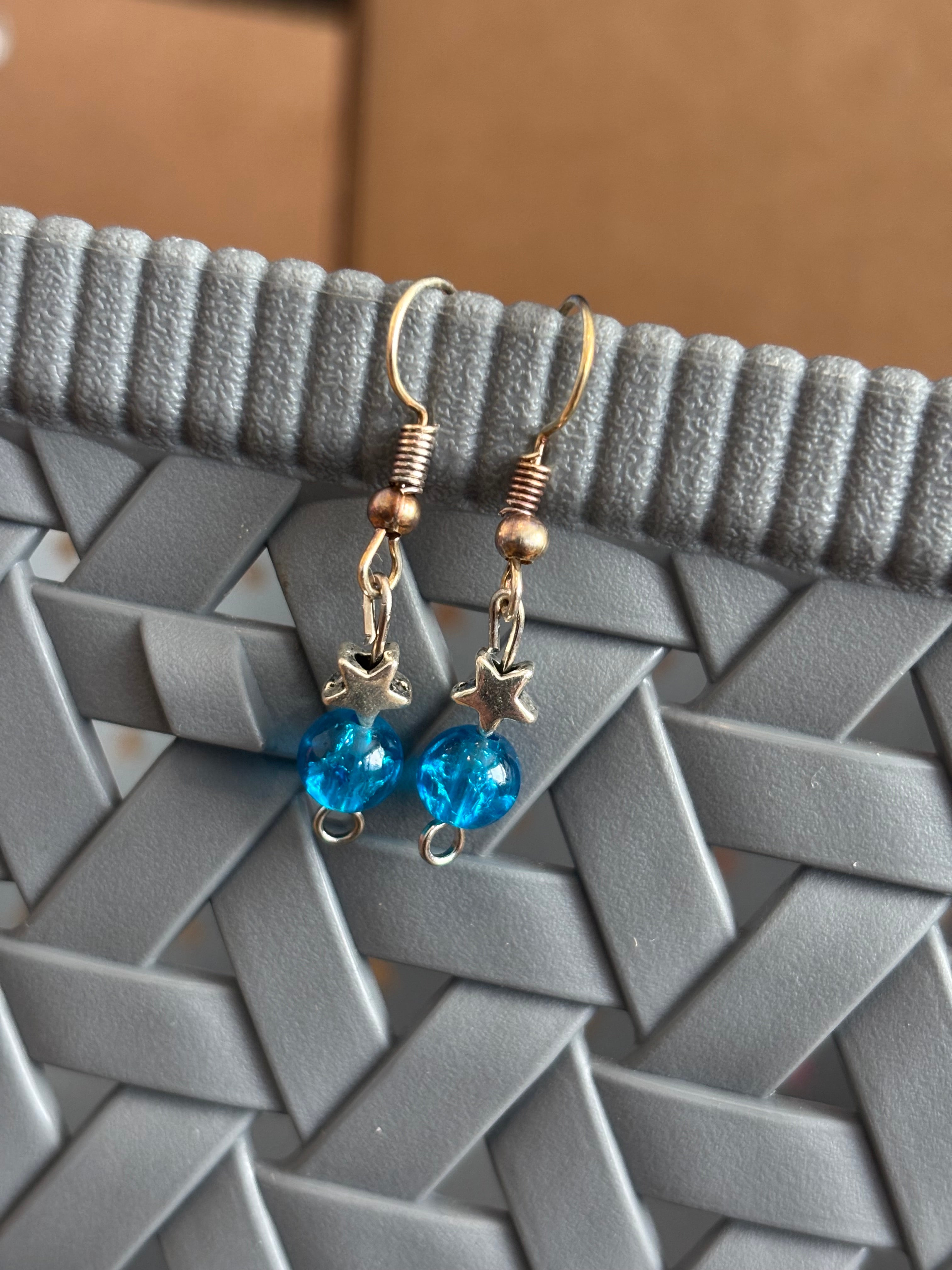 Star With A Bead Earrings