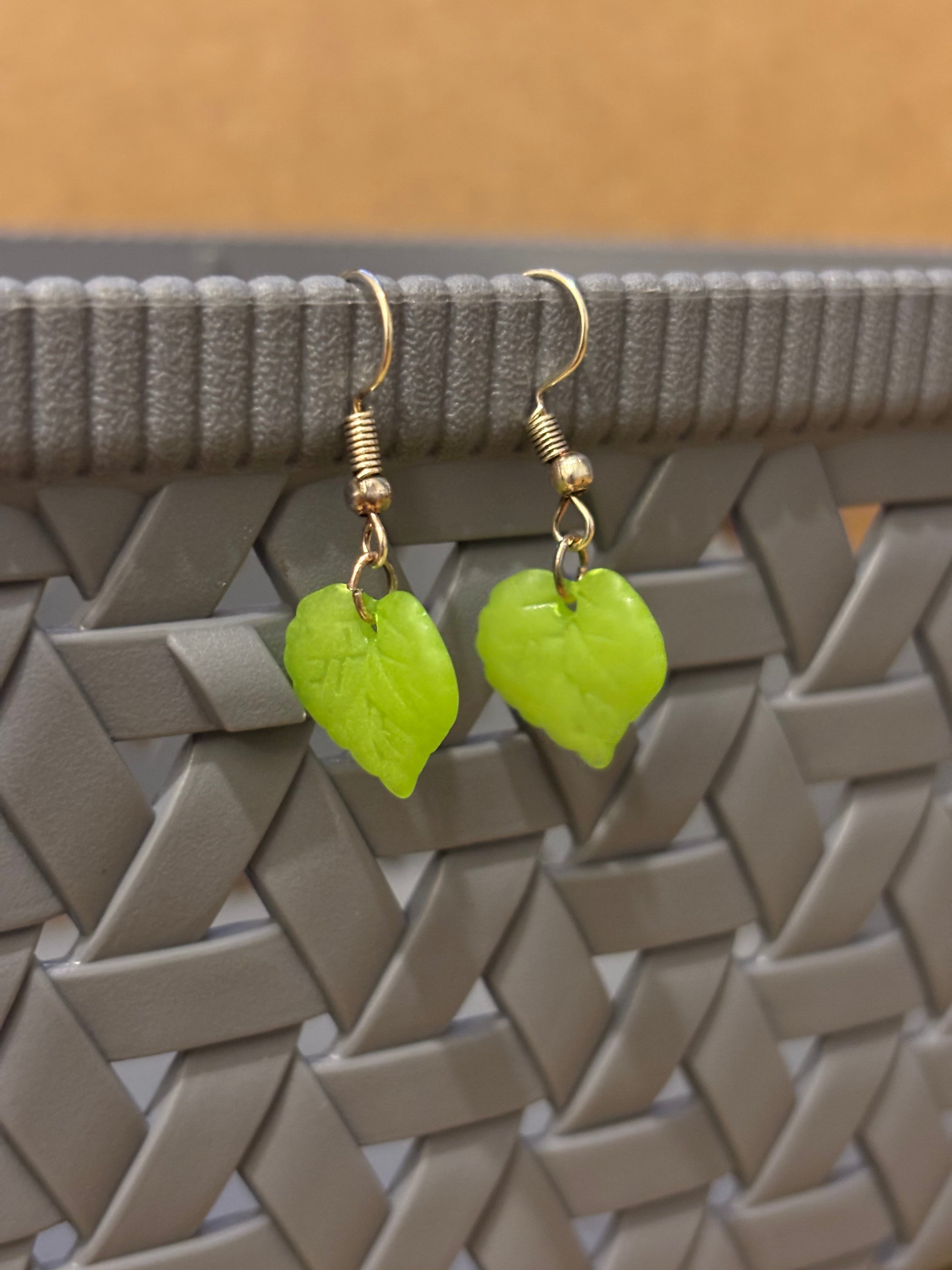 Acrylic Coloured Leaf Earrings