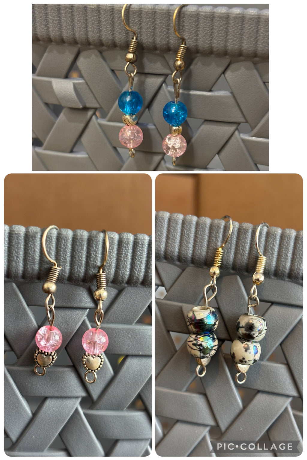 Heart With Beads Earrings