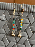 Multicolored Beads With Bell Earrings