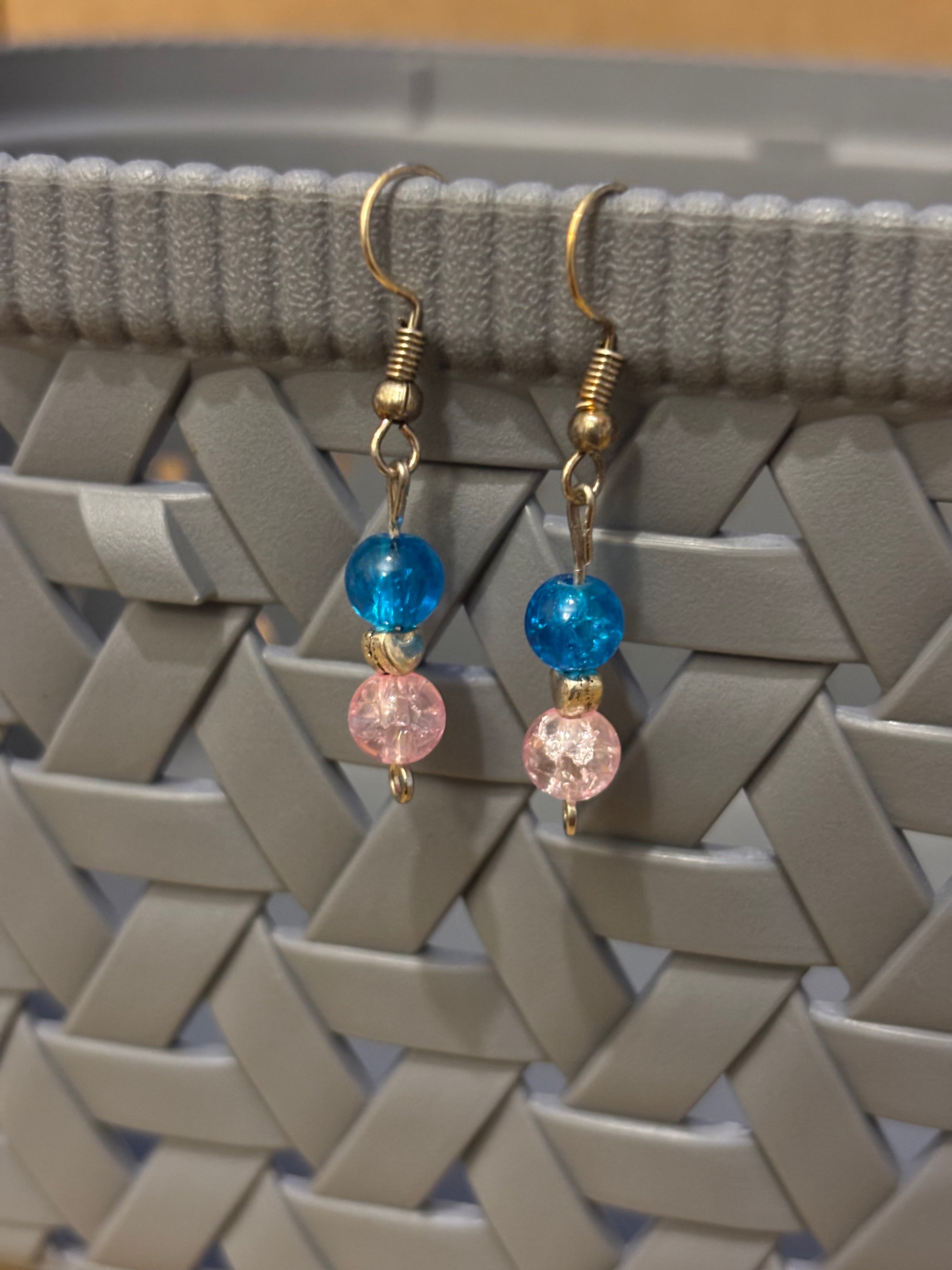 Heart With Beads Earrings