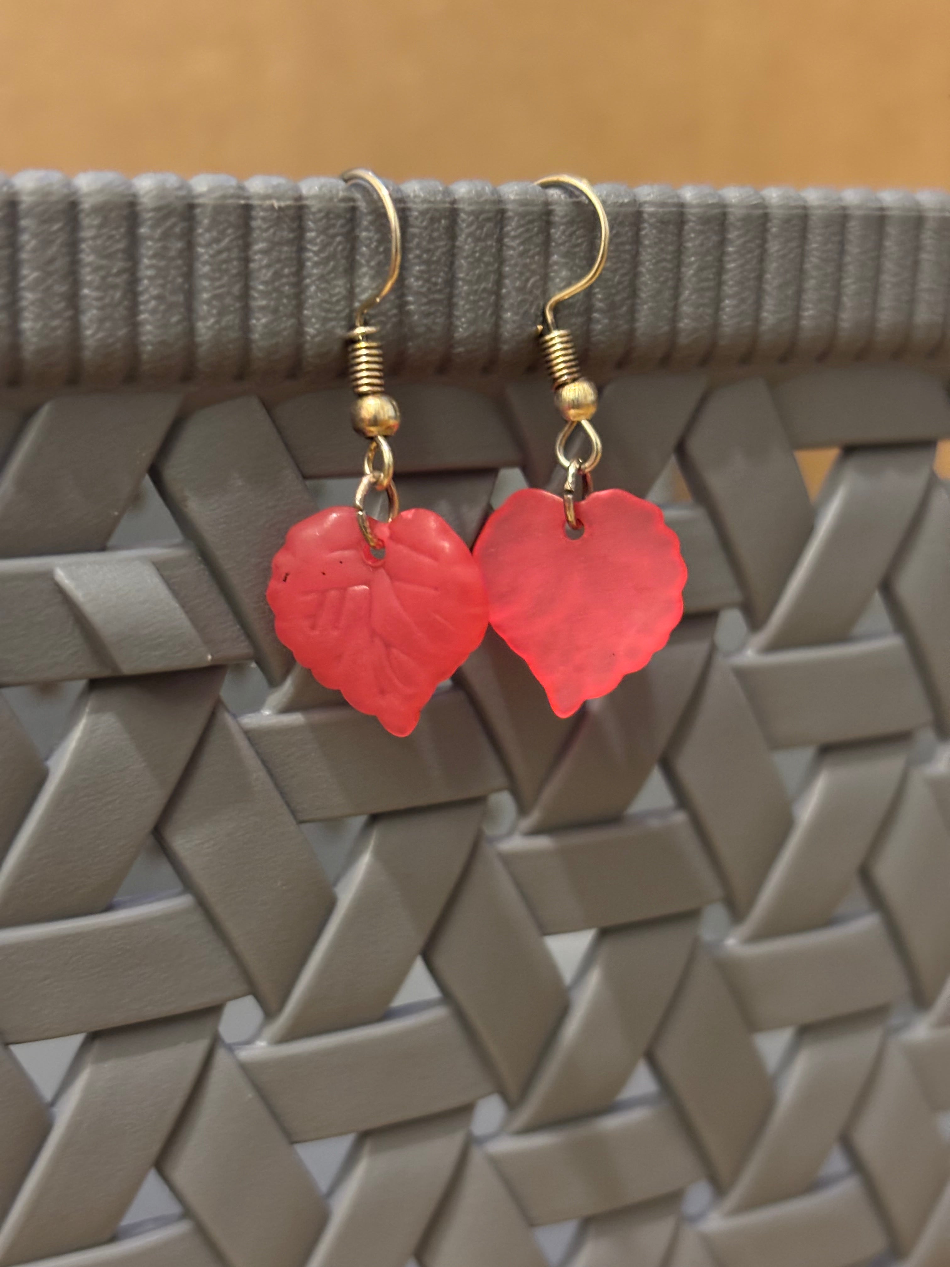 Acrylic Coloured Leaf Earrings