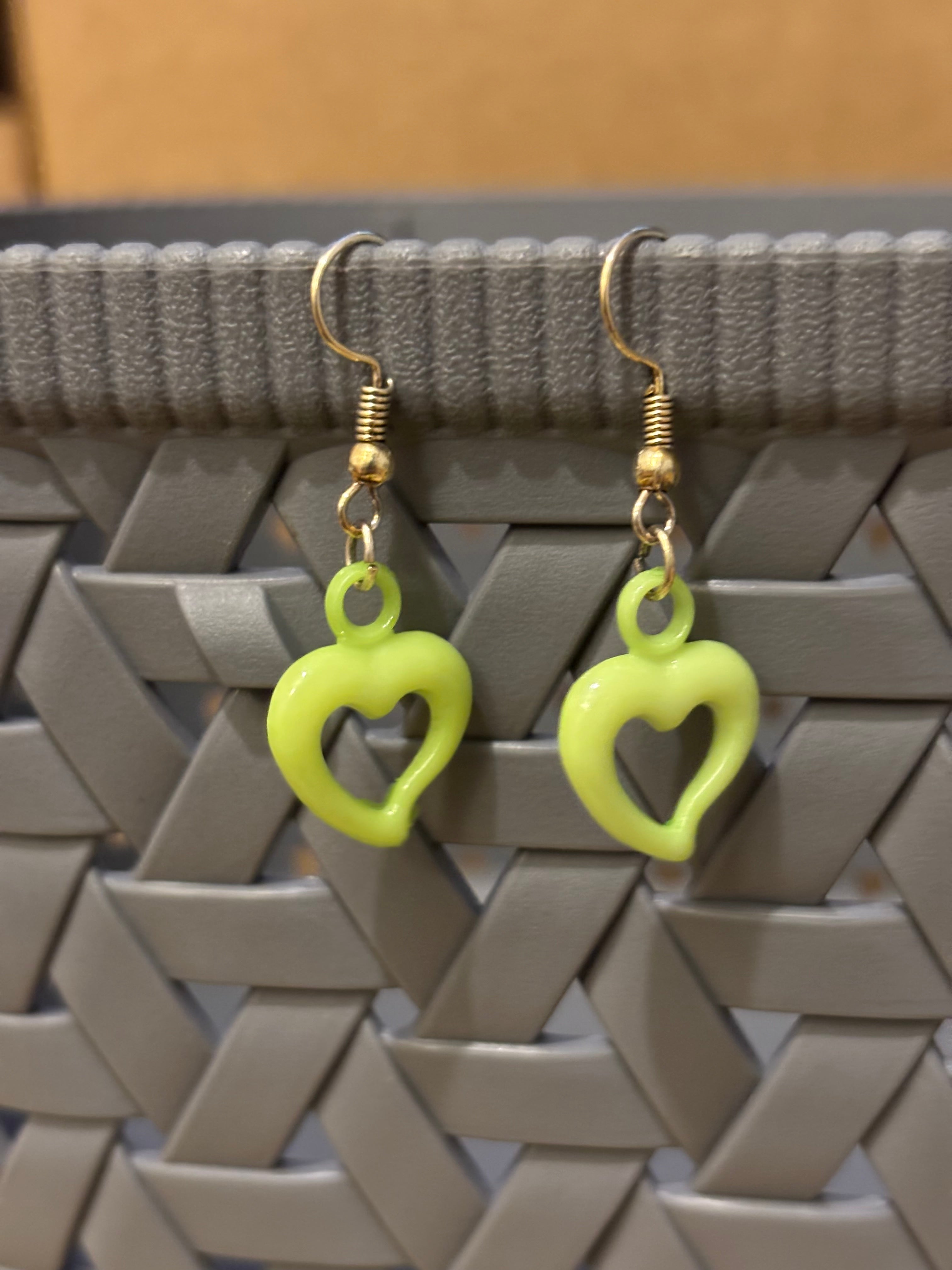Coloured Love Heart Earrings