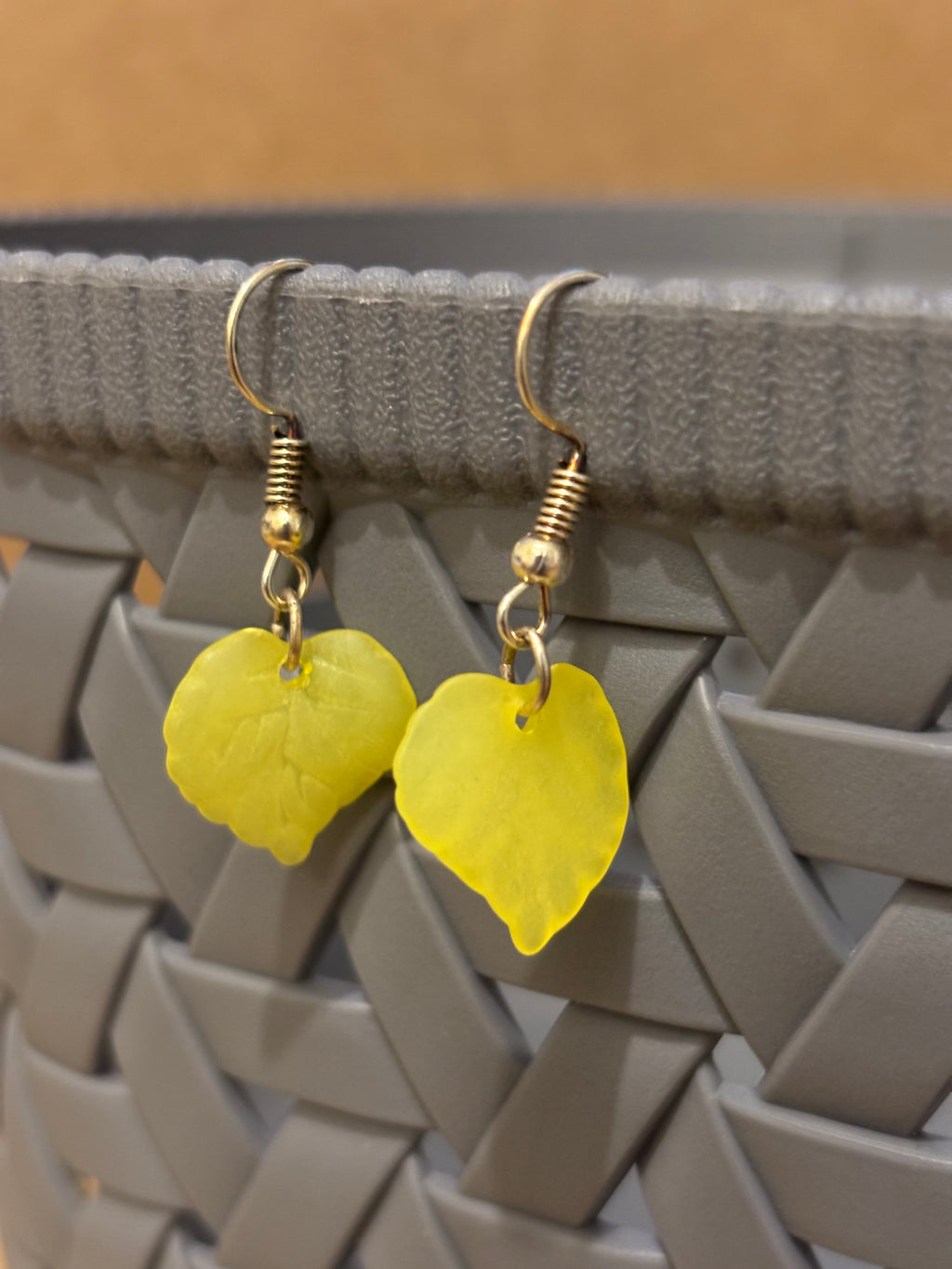 Acrylic Coloured Leaf Earrings